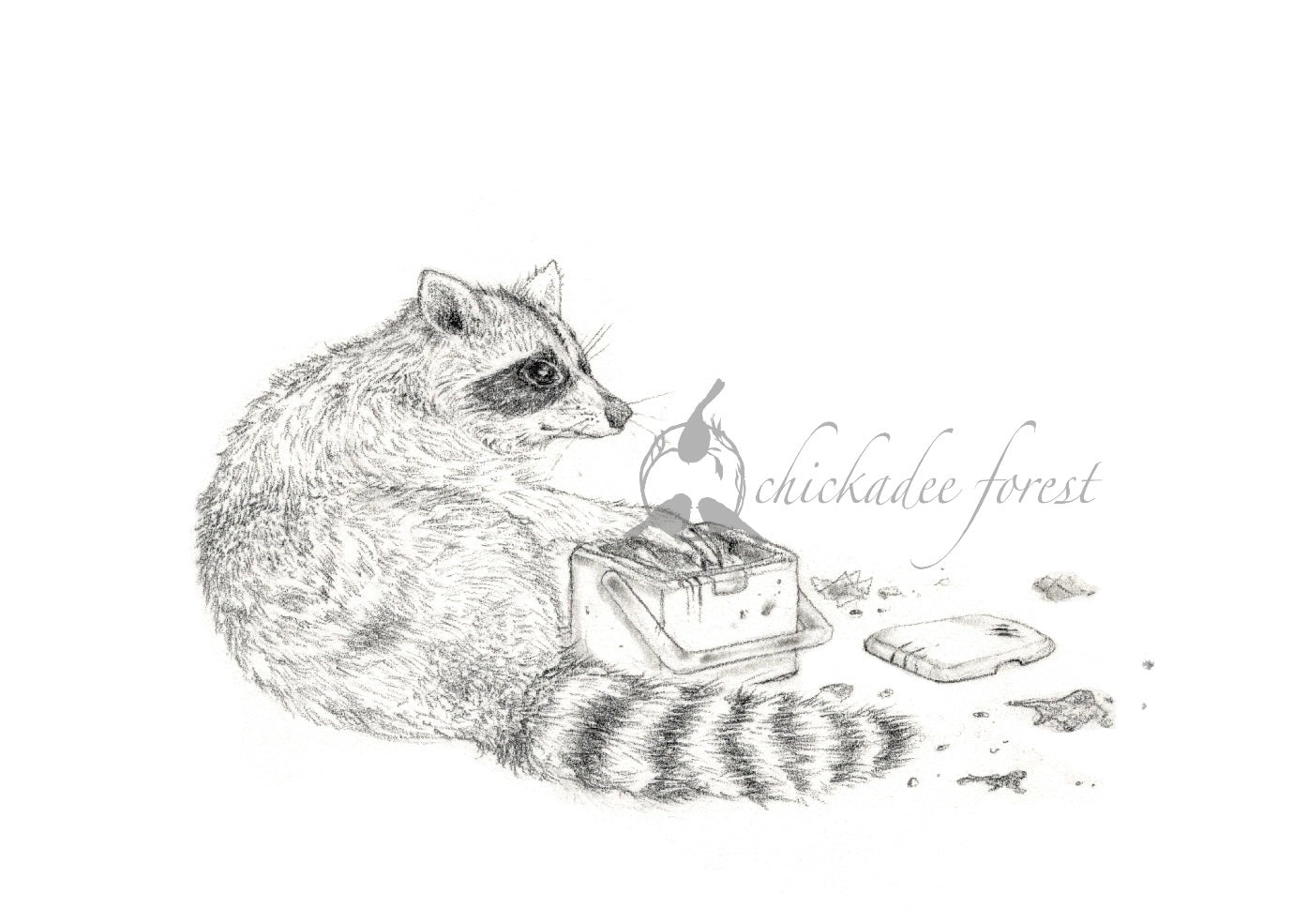 Raccoon Picnic 5x7